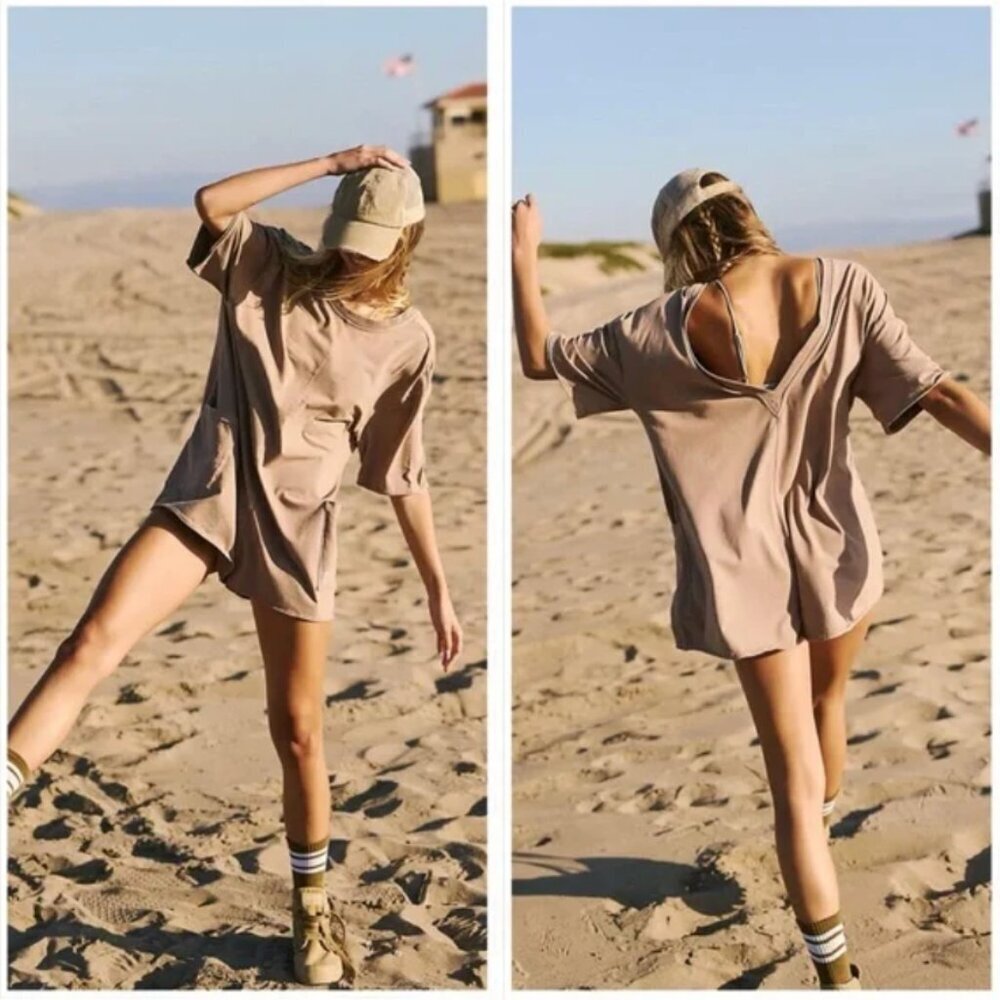 NWT Free People Movement Hot Shot Tee Romper (M)